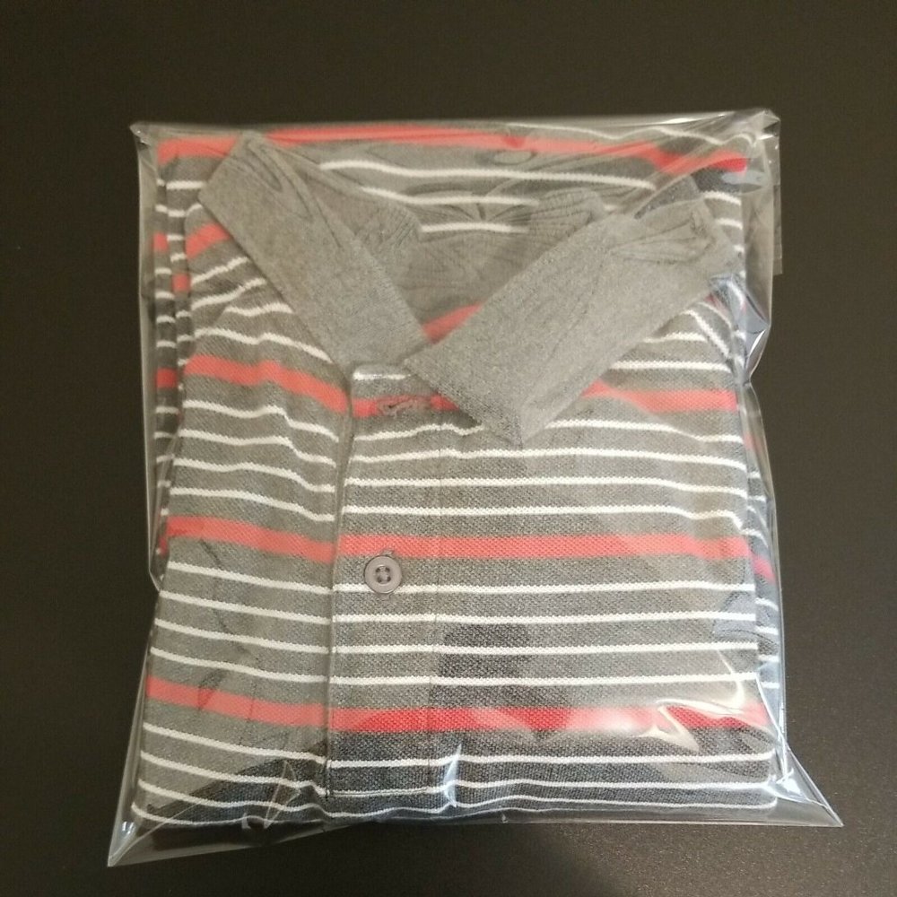 Great Northwest Short Sleeve Casual Polo Shirt Mens Large Grey Red Stripe Sport - Picture 11 of 11